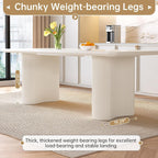 White Dining Table, Modern Rectangular Dining Room Tables for Kitchen, Bar, Living Room, Easy Assembly, Kitchen Table Only