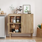 Sideboard Buffet Cabinet with Storage,Sideboard Buffet with Doors and Adjustable Shelf,Wooden Storage Cabinet, 31.3”W x 15.0”D x 30.6”H (Natural)