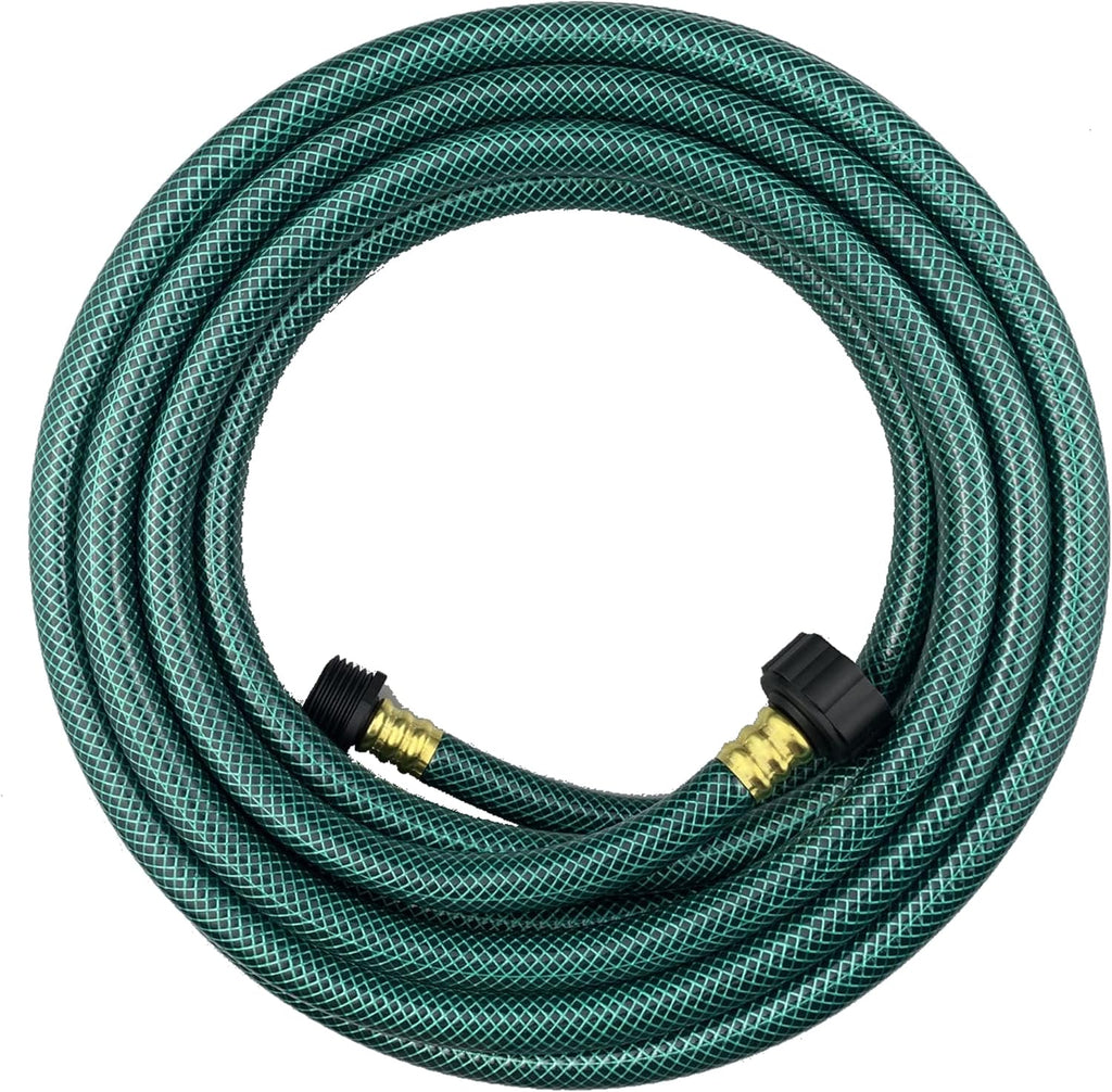 PVC Garden Hose 1/2 Inch, Flexible Water Hose with Male and Female Fittings, No Leaking, Heavy Duty, for Household, Outdoors, Lawns, Patio (25 FT, Green, Plastic Fittings)
