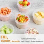 TUZAZO 12 Oz Food Storage Containers with Screw Lids, 6-Count Reusable Small Plastic Soup Containers for Portion and Meal Prep | Microwave-, Freezer-, Dishwasher-Safe | BPA Free