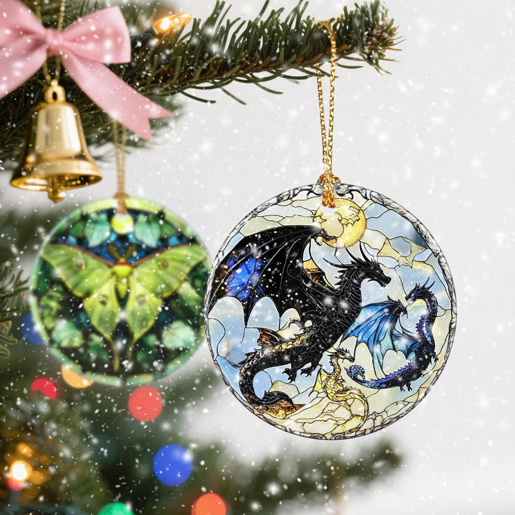 Christmas Ornament, Christmas Decoration, Ceramic-Style Dragon Ornament, Heirloom Keepsakes, Holiday Ornaments, Holiday Presents, Unique Xmas Gifts, Gift Exchange Ornaments, Gift Idea