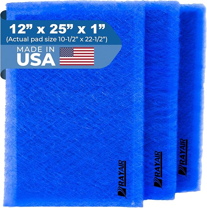 RAYAIR SUPPLY 12x25 Replacement Filter Pads Compatible with Dynamic Air Cleaner (3 Pack) (12x25)