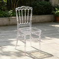 Clear Acrylic Napoleon Chair for Dining, Weddings and Events | Modern Acrylic Seat, Plastic Transparent Crystal Chairs, Armless See Through Chair for Vanities, Banquets, Kitchens