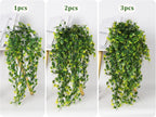 RECUTMS Artificial Plant Fake Plants Artificial Hanging Plants Faux Ivy Plant with Yellow Leaf Fake Hanging Plant Indoor Decoration House Party Garden Room Wall Decor（Yellow）