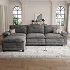 108" Modular Sectional Couch, L Shaped Cloud Sofa for Living Room | Comfortable Foam Cushions, Sturdy Frame, Appealing Appearance, Easy Assembly, Soft Chenille, Modular Design, Dark Gray