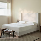 KEIKI King Size Upholstered Wingback Bed with 52.5" High Headboard,