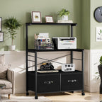 VECELO Mobile Filing Cabinet on Lockable Wheels,Under Desk Organizer with Hanging File Folder Organizer,Beside Under Desk for Office Home,No Bend Over, Fits Letter Size, Black