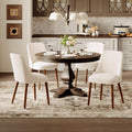 MALOL Upholstered Dining Chairs Set of 4, High-Back Dining Room Chair with Wood Legs, Padded Kitchen Chairs for Dining Room/Restaurant/Cafe, Beige