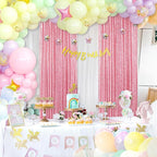 Backdrop Curtain Drapes 4 Pieces 2FTx8FT Blush Pink Wedding Backdrop for Bridal Shower Brithday Party Decor