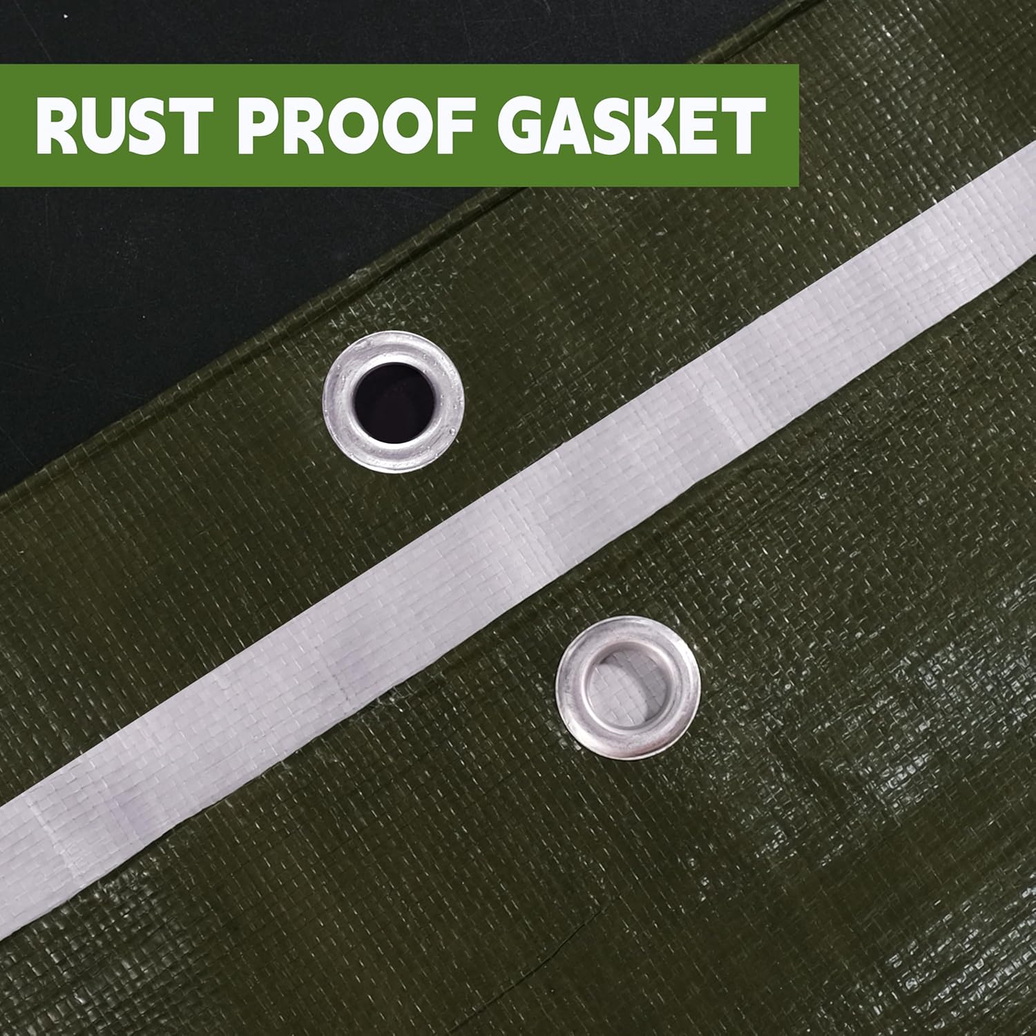 Green/Silver Heavy Duty Waterproof Tarp 5x7FT(2pack), 12mil Thick，Multifunctional tarp Whit Tear&Fade Resistant,UV Resistant,with Grommets and Reinforced Edges.
