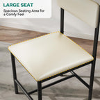 YITAHOME Dining Room Chairs Set of 4, Modern Kitchen Chairs with Upholstered Faux Leather Cushion Seat Backrest & Heavy Duty Metal Leg, for Kitchen, Living Room, Restaurant, White