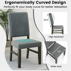 Giantex Dining Chairs Set of 2, Mid-Century Velvet Fabric Upholstered Chairs with Rubber Wood Legs, Thick Padded Seat, High Back, Modern Side Armless Chairs for Kitchen Living Dining Room