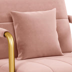Yaheetech 30" Accent Chair Velvet Armchair with Golden Frame, Pink | Velvet Accent Chair Oversized Armchair Living Room Chair with Gold-Tone Metal Frame for Living Room, Home Office, Bedroom