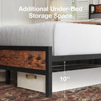 Novilla Queen Bed Frame with Charging Station & Storage Headboard, Modern Upholstered Platform Bed Frame, Heavy Duty Metal Slats, Noise Free, No Box Spring Needed