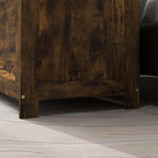 HOMCOM Storage Bench Cut-out Handles 39.4" x 15.7" x 18.9" Rustic Brown | Storage Chest, 2 Safety Hinges, Modern Wooden Trunk, Living Room, Entryway
