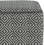SIMPLIHOME Brody 18" Wide Square Pouf in Distressed Black Vegan Leather | Versatile boho indoor/outdoor footstool, extra seating for living room or bedroom or patio with assembled design, assembled.