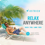 Ostrich The Original Chaise Lounge 72 x 22 Inch Portable Reclining Lounger