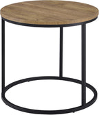 Coaster Home Furnishings - Lainey - Wood and Metal - End Table with Round Top, Open Metal Base and Rustic Style - Living Room - 23-Inch - Mango - 736037