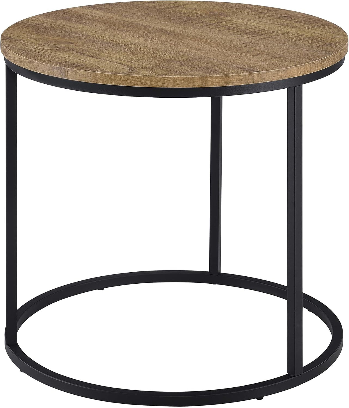 Coaster Home Furnishings - Lainey - Wood and Metal - End Table with Round Top, Open Metal Base and Rustic Style - Living Room - 23-Inch - Mango - 736037
