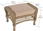 W Unlimited Saturn Collection Outdoor Garden Patio Ottoman Light Brown