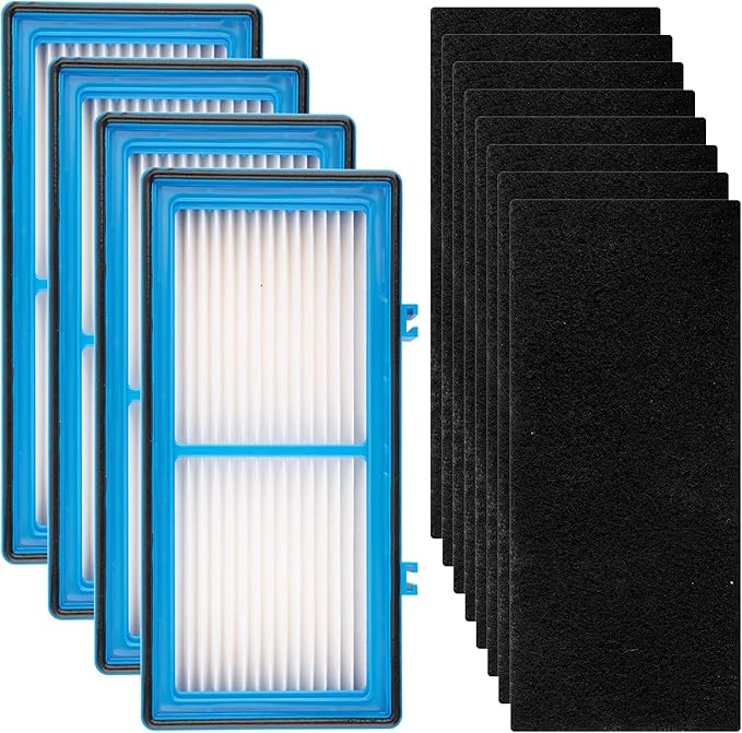 (12 Pack) AER1 Filter 4 HEPA Filters + 8 Carbon Booster Filters Compatible With Holmes AER1 Type Total Air Filter, HAPF30AT And HAP242-NUC, Replacement HEPA Filter Kit
