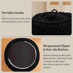 XeGe Luxury Bubble Fluffy Faux Rabbit Fur Bean Bag Cover(No Filler), Black | No-Shed, Non-Slip, Washable, Shaggy Stuffed Animal Storage Beanbag Cover for Bedroom Living Room Dorm Playroom Reading Nook