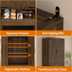 Unikito 71" Tall Farmhouse Kitchen Pantry Storage Cabinet with Barn Doors | Storage Drawer, Adjustable Shelves, Wooden Storage Cupboard, Versatile for Kitchen, Dining Room, Bathroom, Utility Room
