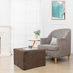Fluffy Square Ottoman Pouf with All-in-One Foam Filling 20 x 14 Inches Furry Ottoman Foot Rest Foot Stool for Living Room or Bedroom (Coffee)