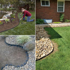Garden Edging Borders 66FT,Landscape Edging Black[Extra Tall 4IN High] with 60pcs Stakes,Lawn Edging Flexible Garden Border Mini Plastic Fence for Flower Bed Landscaping