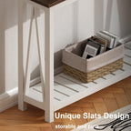 ChooChoo Farmhouse Console Table, Narrow Sofa Table for Entryway, 40 Inch | Rustic Entryway Table for Living Room, Hallway, White