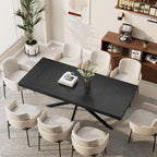 Extendable Dining Table for 4 6 8, 55"-70.9" Black Kitchen Table, Wood Rectangle Expandable Dining Room Table with Hidden Storage, Space Saving, for Kitchen Dining Living Room, Modern