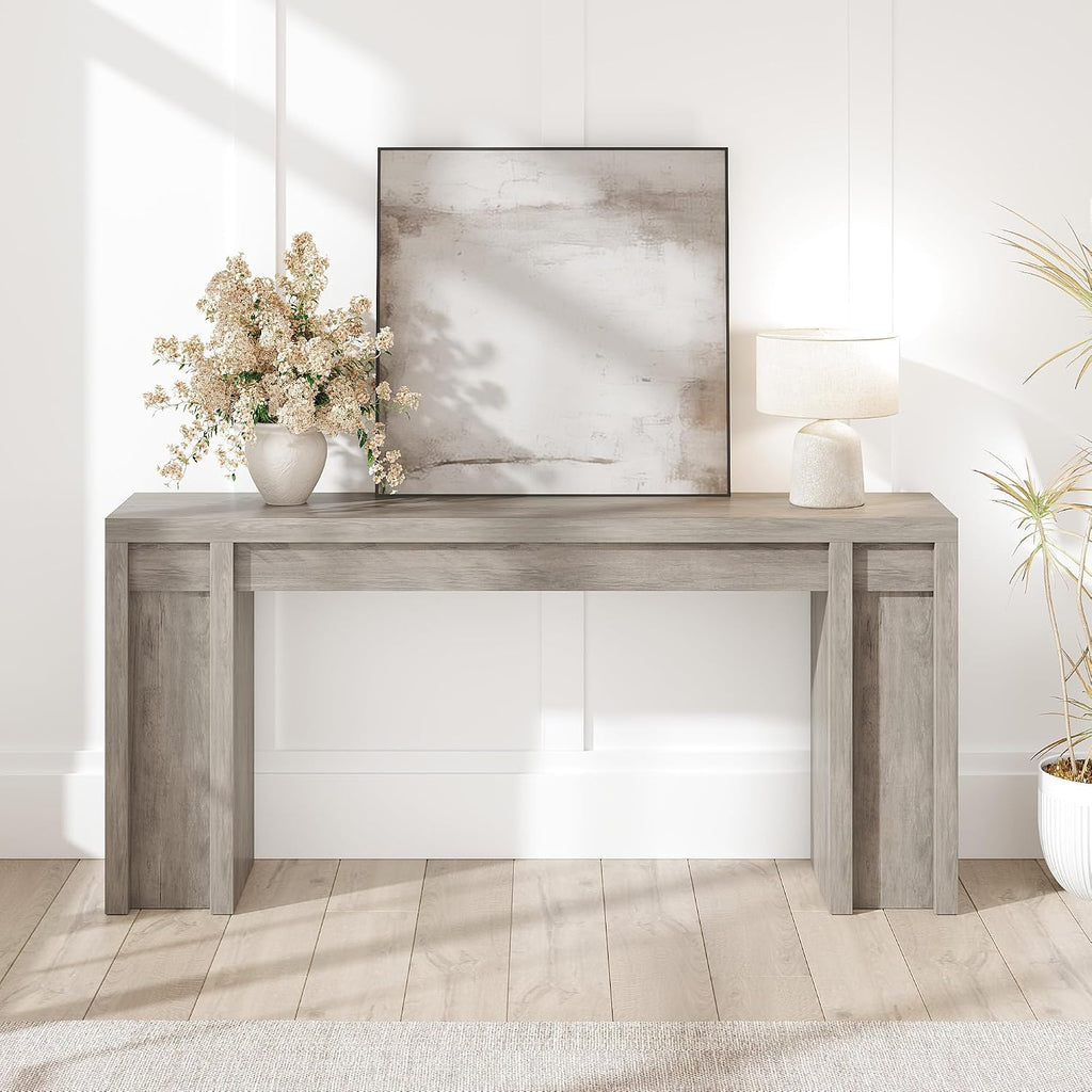 GarveeHome 70.9-Inch Farmhouse Hallway Console Table - Long Sofa Table Behind Couch, Entry Table for Living Room & Foyer Decor, Gray