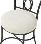 Bronze Decorative‑Back Iron Upholstered Vanity Stool