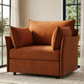 ABCASA Oversized Velvet Accent Chair with Removable Covers, Extra Deep Seat & Wide Reading Chair with 2 Pillows for Living Room, High Back, Terracotta