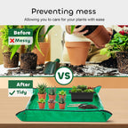 GROWNEER Bonsai Training Pots 3 Packs 9Inch with Drainage Humidity Trays, Bonsai Tree Starter Kits with 1 Repotting Mat, Growing Planter Set for Garden, Yard, Balcony, Office, Living Room