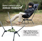 ONETIGRIS Tigerblade High Back Camping Chair with Pillow Design, Comfortable Widened Seat Folding Chair