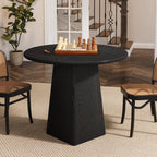 Tribesigns 31.5-Inch Round Dining Room Table for 2-4, Farmhouse Small Kitchen Dinner Table with Square Base for Dining Room Living Room, Black