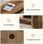 Tribesigns 63" Wooden Entryway Bench with Shoe Storage, Long 2-Tier Narrow Shoe Bench with Arc Vertical Slat Splicing Legs, End of Bed Stool for Bedroom, Entrance, Living Room (Brown)