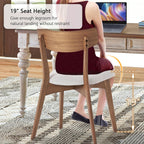 Modern Dining Chairs with Upholstered Cushion, Solid Rubber Wood Dining Chair with Comfortable Backrest, Sturdy Wooden Chairs for Kitchen, Dining Room (Walnut-Beige, 6 Sets)