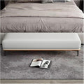 Modern Bedroom Bench, PU Leather Entrance, Upholstered Bed Stool with Metal Legs, for Living Room, Foyer, Dining, Bedrooms Entryway(150 * 50 * 40cm)