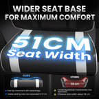 Gaming Chair for Adults Gamer Game Ergonomic PC Chair, 7-Point Support | Pocket Springs & Foam,51cm Wide Seat,Sync Armrests, 90°-135° Backrest, PU Leather, Black and White, 400lbs Load