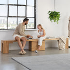 Transformer Table - Extendable Dining Bench, Solid Wood Expandable Seating 1–6, Multifunctional Dining Bench with Integrated Storage, Modern Farmhouse Wood Bench, Natural
