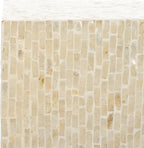 SAFAVIEH Home Collection Scarlett Natural & Silver Capiz Shell Square Accent Table (Fully Assembled)