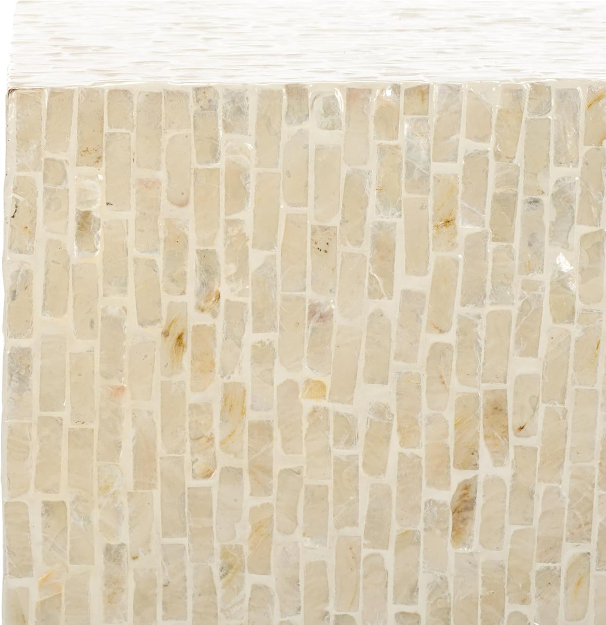 SAFAVIEH Home Collection Scarlett Natural & Silver Capiz Shell Square Accent Table (Fully Assembled)