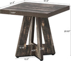 LITTLE TREE 31.5" Square Dining Table for 4, Small Space Kitchen Table with Pedestal Base, Farmhouse Wood Tables for Apartment, Dining Room & Living Room, Ideal for Cafe & Restaurant Use (Black Brown) | Pedestal Base, Farmhouse Wood Tables for Apartment