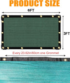 e.share 70% Shade Cloth for Garden, 3 Ft X 6 Ft Sun Shades Outdoor Patio with Grommets for Plant Covers,Porch Screen,Pergola Shade Cover,Greenhouse,Green