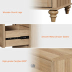 WAMAPT Buffet Cabinet with 4 Doors and 2 Drawers, Large Coffee Bar Table Wood Kitchen Storage Cabinets with Storage Cabinets, Modern Farmhouse Sideboard Credenza for Dining Room, Oak, 68 inch