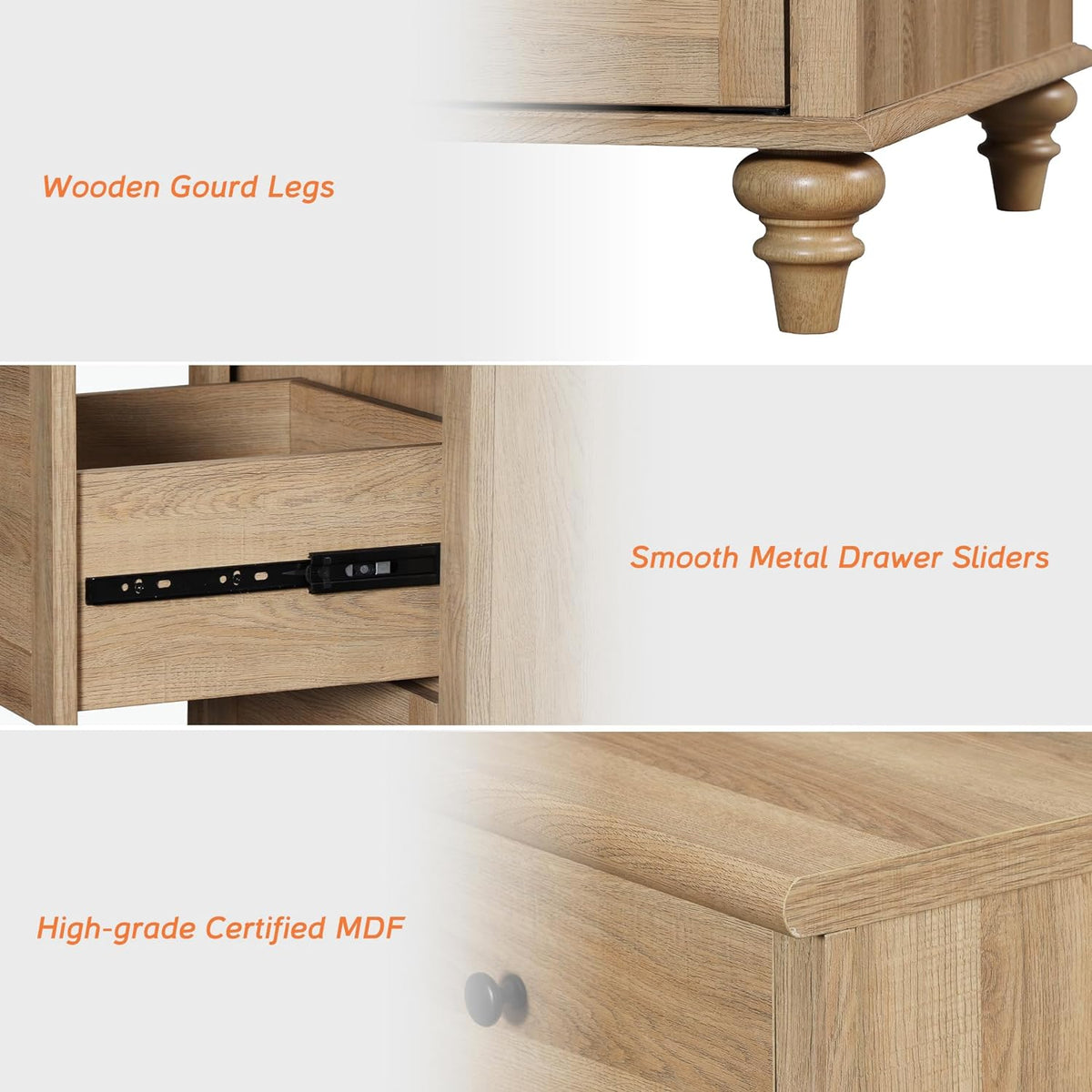 WAMAPT Buffet Cabinet with 4 Doors and 2 Drawers, Large Coffee Bar Table Wood Kitchen Storage Cabinets with Storage Cabinets, Modern Farmhouse Sideboard Credenza for Dining Room, Oak, 68 inch