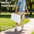 6 Feet Folding Table with Built in Handle & Fold-in-Half | Heavy Duty Portable | Lightweight Perfect for Party, Dining, Wedding, Events, Picnic Indoor, Outdoor, Camping, Utility-10P