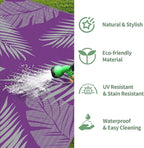 GENIMO Outdoor Rug 6' x 9' Waterproof for Patios Clearance, Reversible Plastic Straw Camping Carpet, Large Area Rugs Mats for RV, Picnic, Backyard, Deck, Balcony, Porch, Beach, Purple&Grey